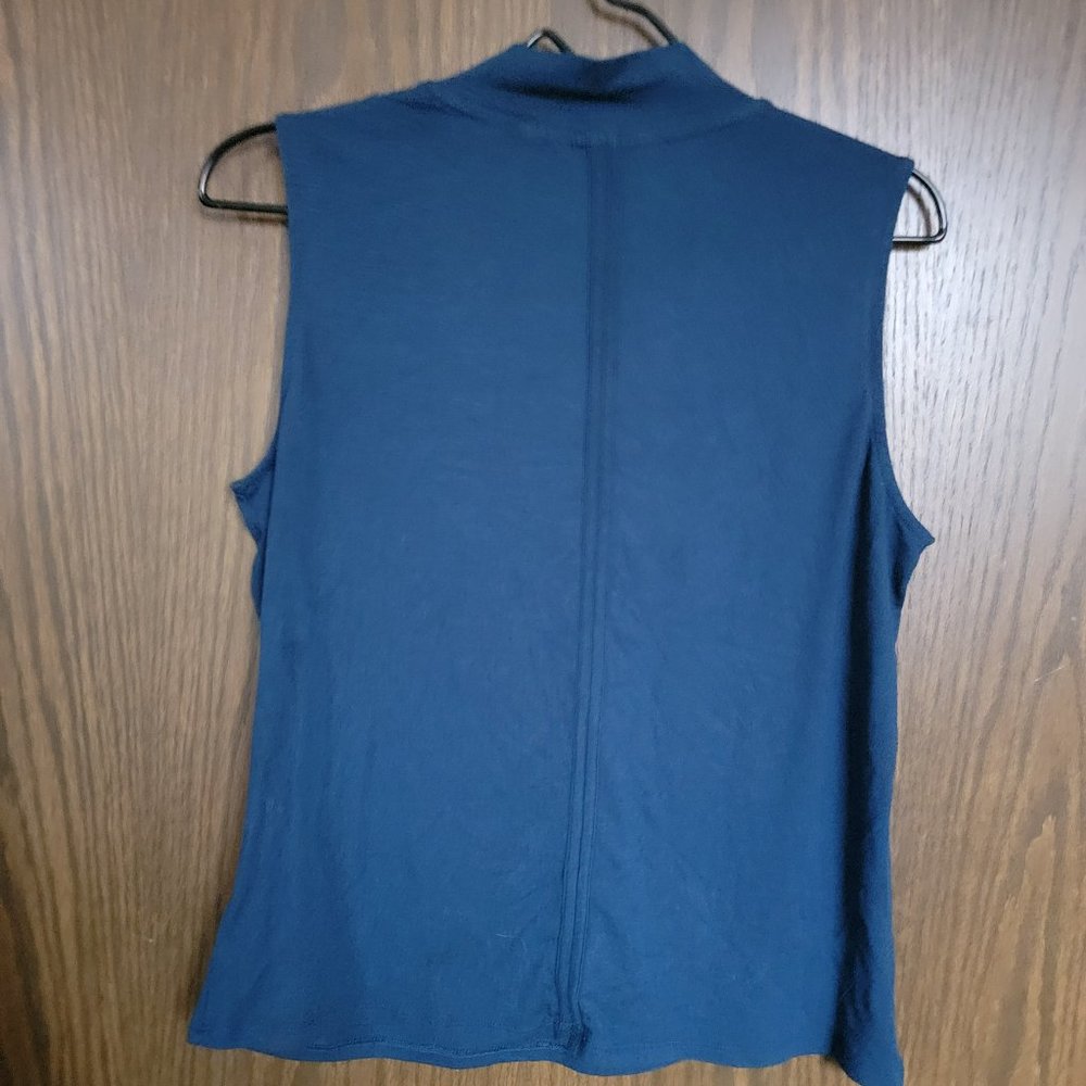 Athleta Teal Blue Mock Turtleneck Tank Top Size Medium - Picture 6 of 13